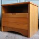 Brutalist bedside table in elm & laminate simat (doubinski brothers). 80's