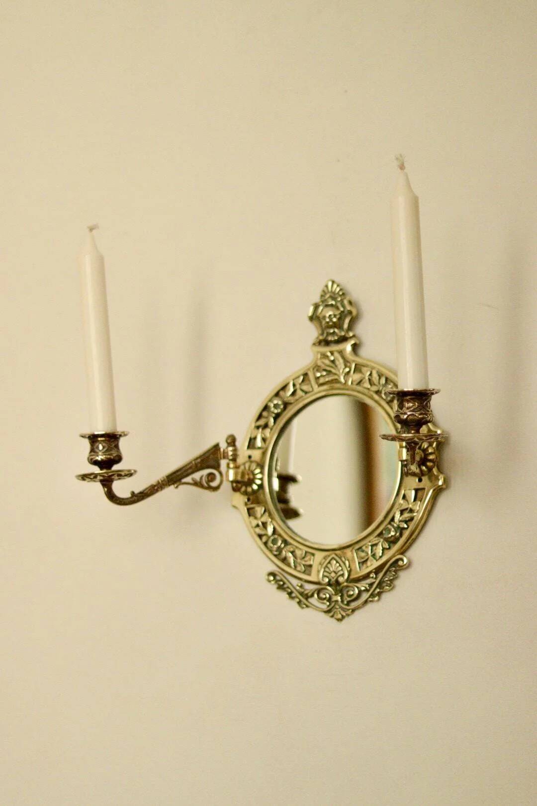 Single vintage Swedish brass sconce