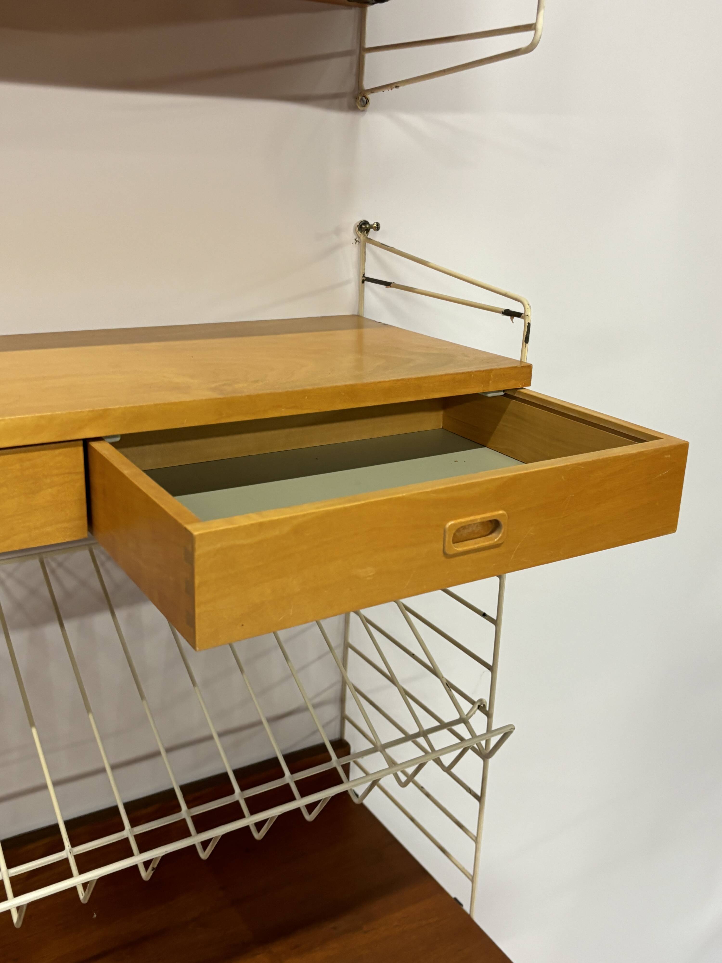 Système mural à cordes Nisse Strinning vintage 1960