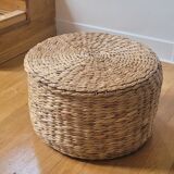 Pouf en jonc de mer tressé