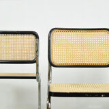 Set of 4 Cesca tubular frame cantilever dining chairs, Italy 1990s