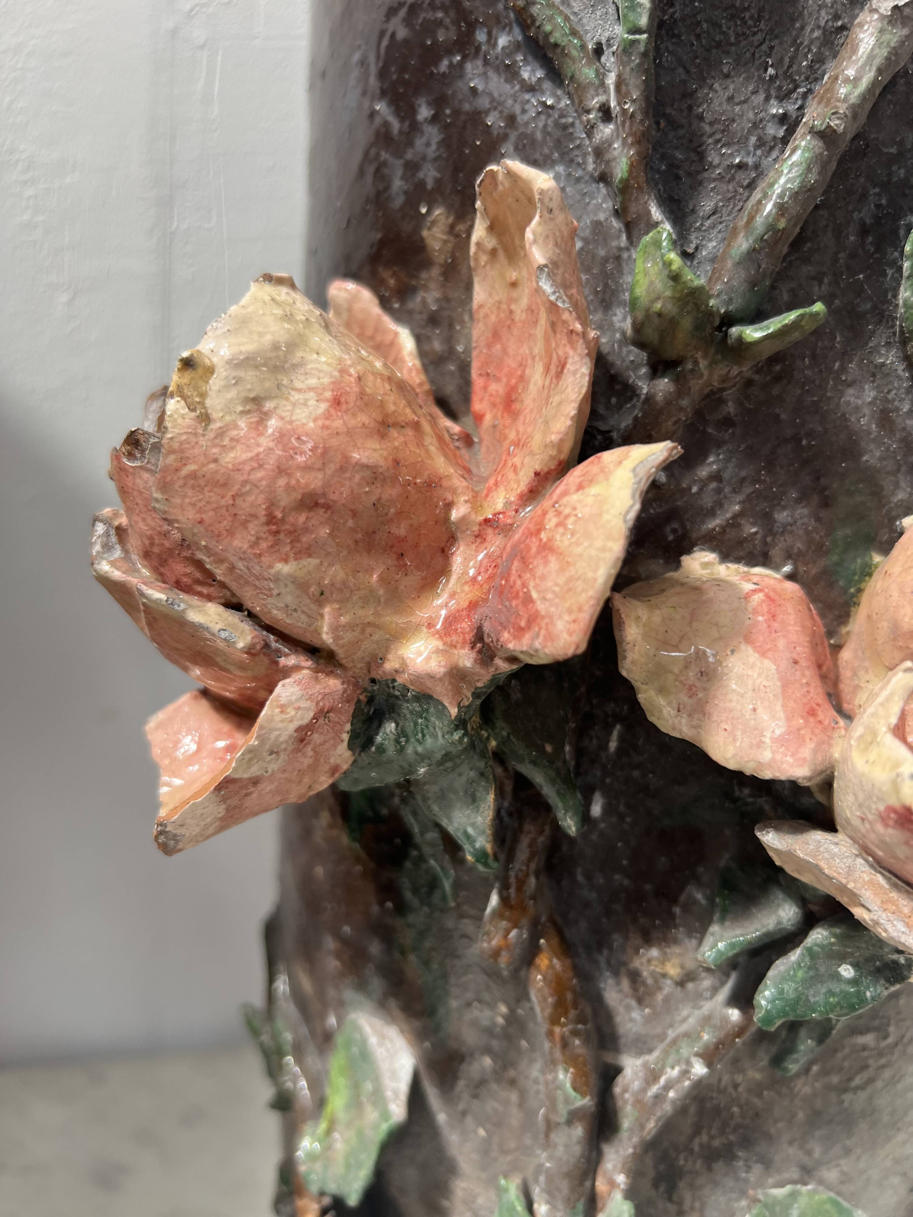 Pair of 20th century slip tube vases
