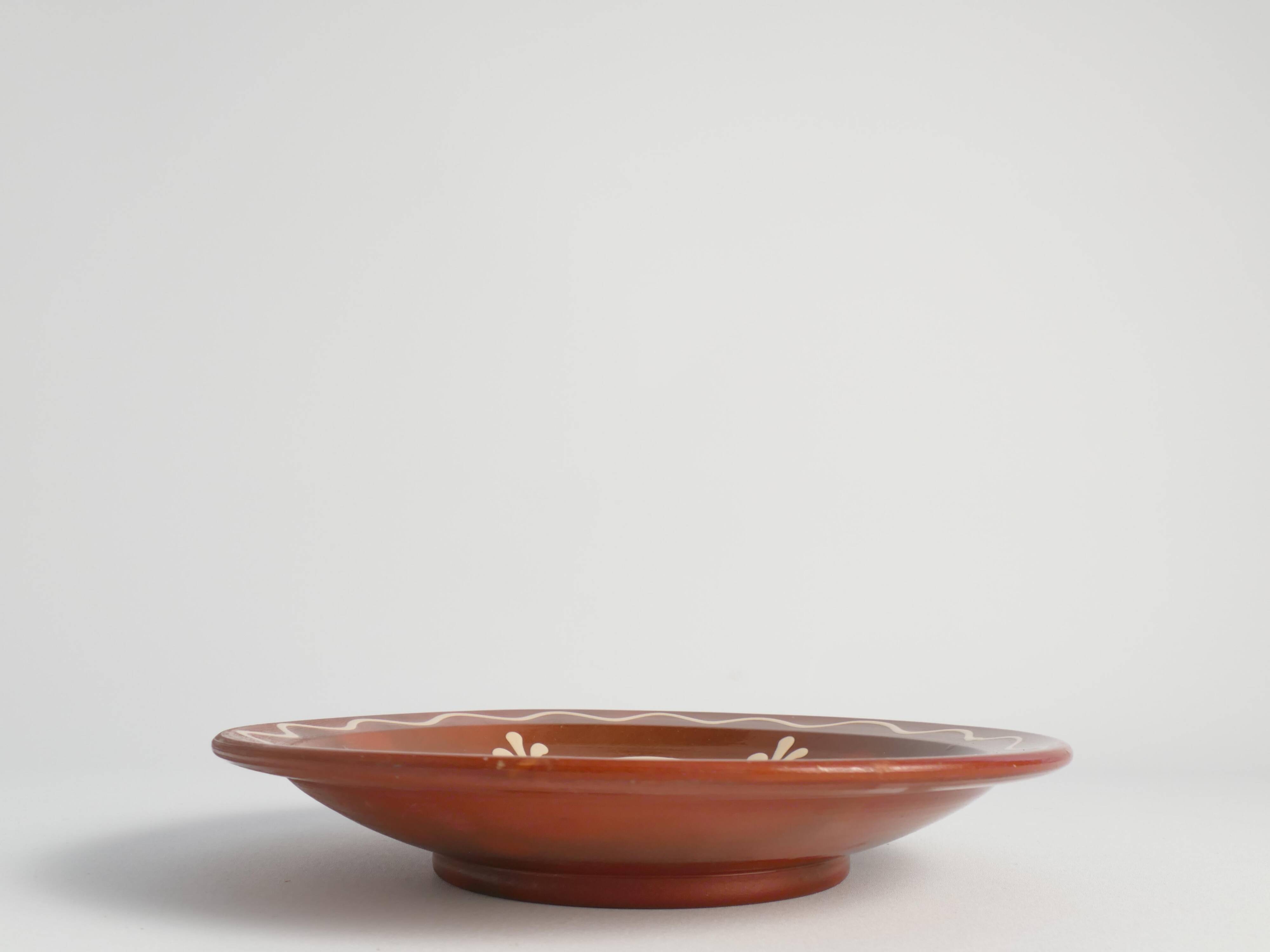 Brown & Cream White Stoneware Bowl by Andersson & Johansson, Höganäs, 1920s