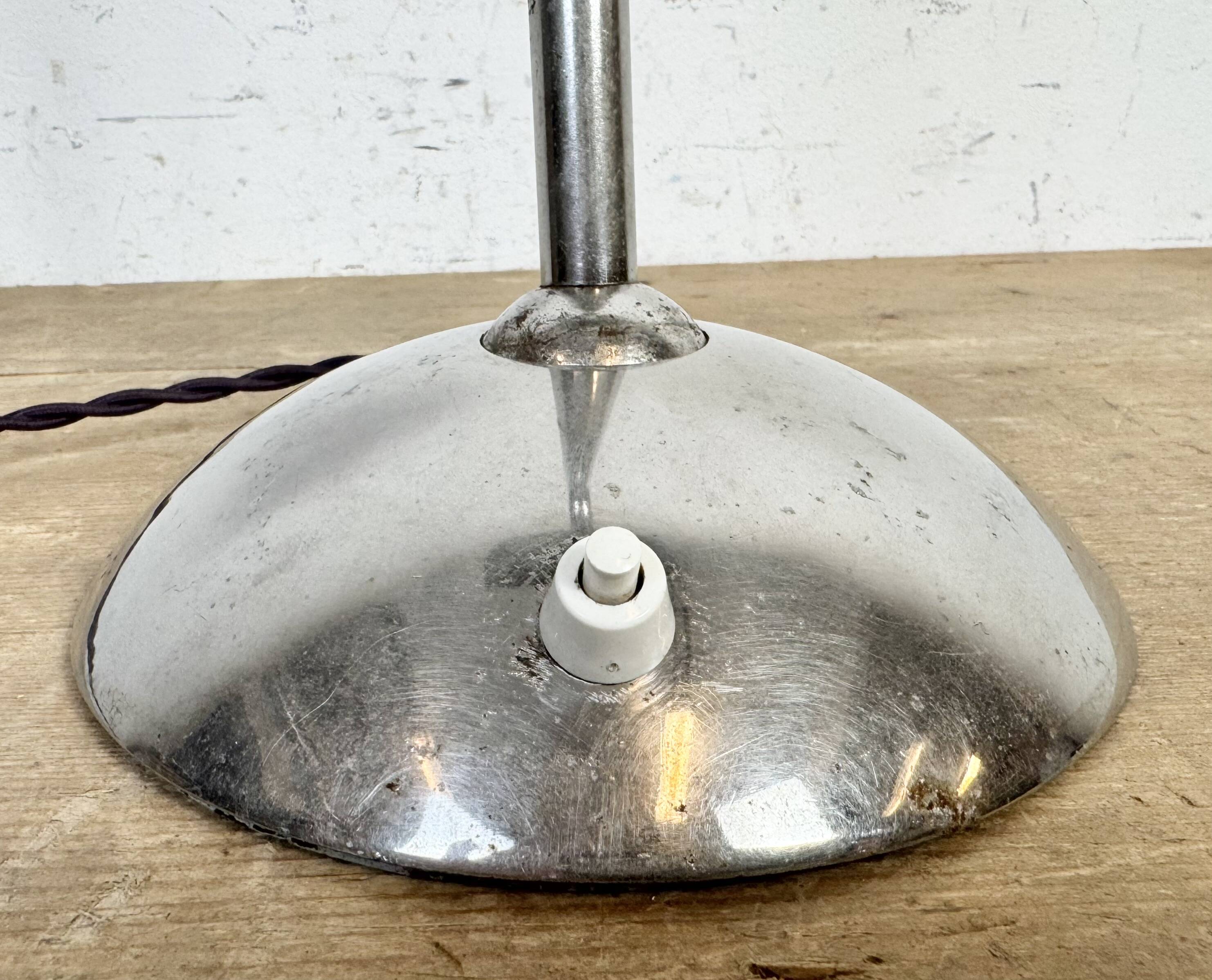 Vintage Green Enamel Bankers Table Lamp, 1950s