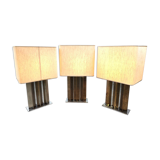 Brass and chrome table lamps, 1970s - set of 3