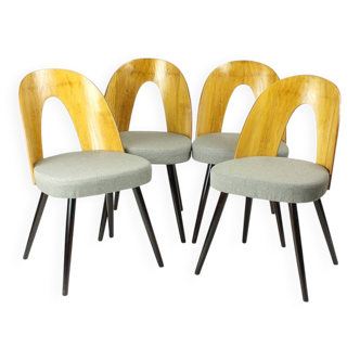 Iconic Tatra Chairs In Oak & Fabric By Antonin Suman, Czechoslovakia 1960s