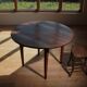 Round table in raw wood