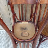 4 Mahieu bistro chairs in turned wood of the 30s
