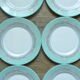Enssemble of 6 Esso pastel geometric decoration dessert plates