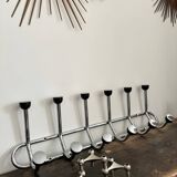 Old chrome coat rack with 12 hooks