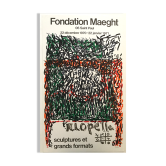 Original exhibition poster by jean-paul riopelle, fondation maeght, 1970-71