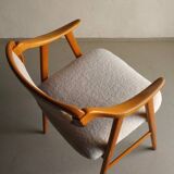 Fauteuil scandinave en fausse fourrure de mouton retournée | Années 1960