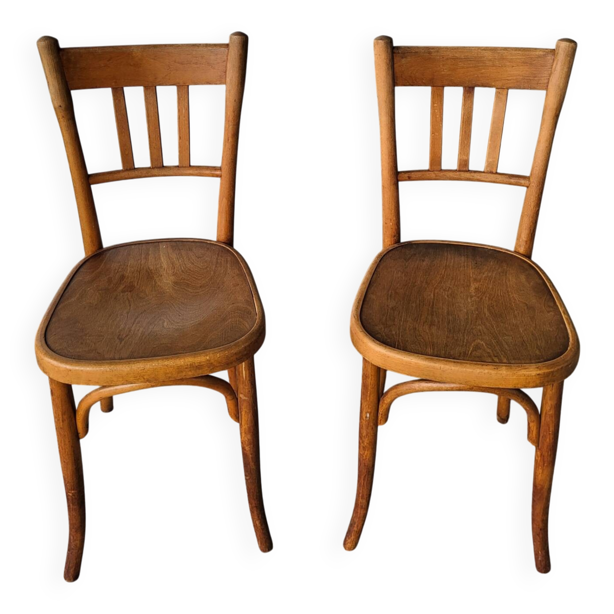 Pair of authentic antique Fischel Vintage bistro chairs
