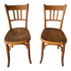 Paire d'authentiques anciennes chaises Bistrot signées Fischel Vintage