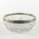 Decorative mid-century modern fruit bowl, crystal, silver-plated brass, Poland, 1970s