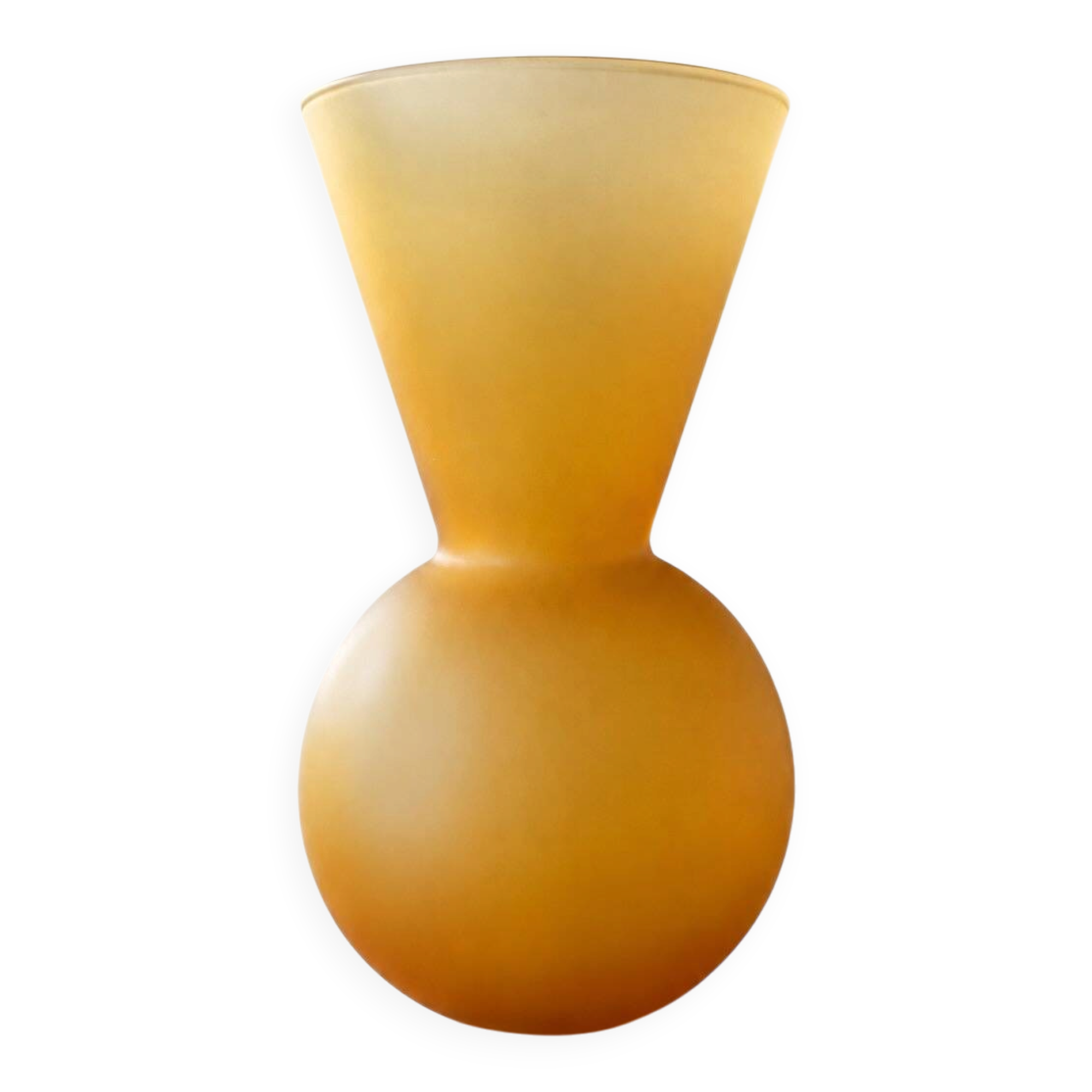 Vase vintage en pâte de verre orange