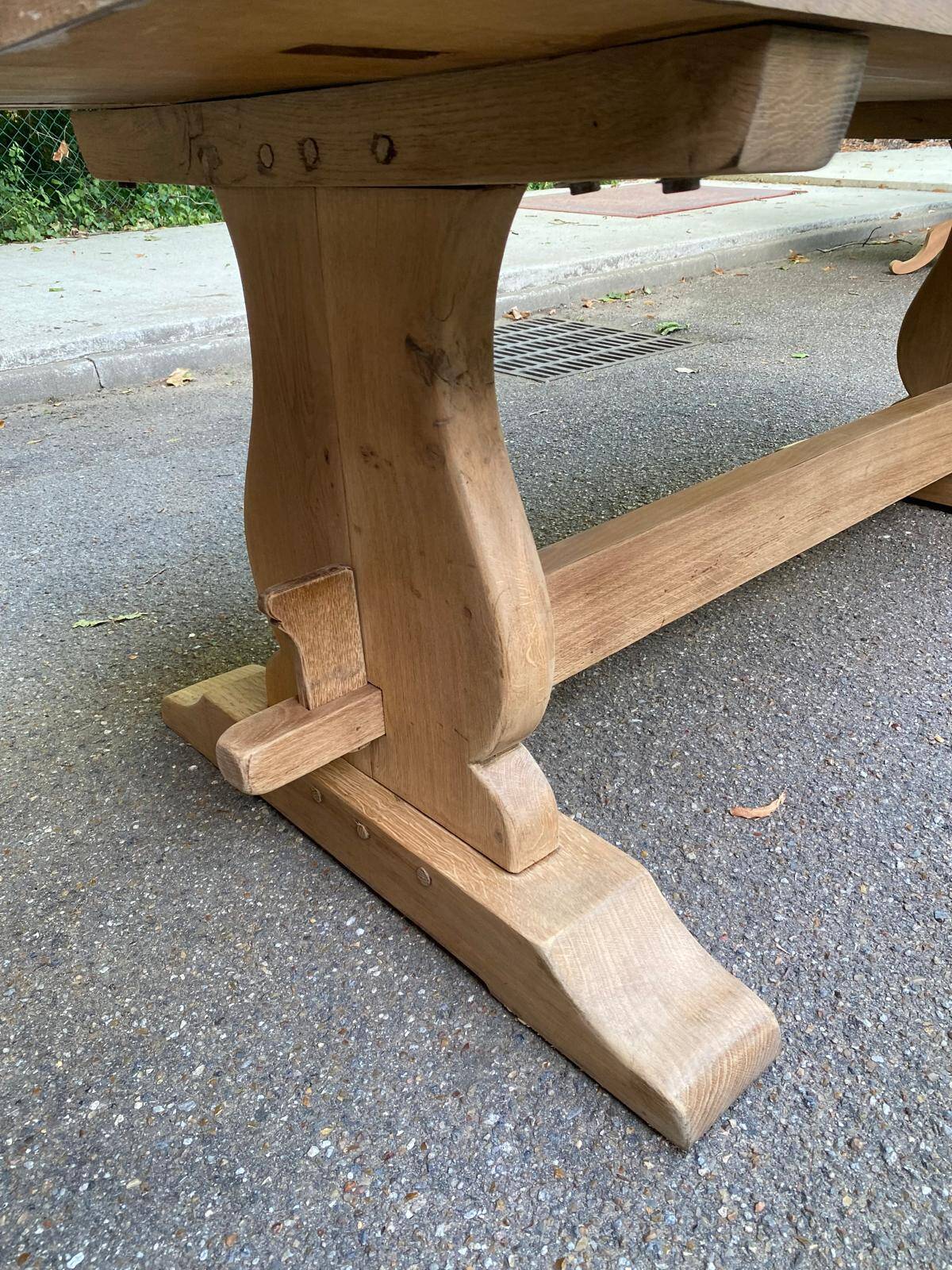 Renovated 19th century solid oak monastery dining table 200cm