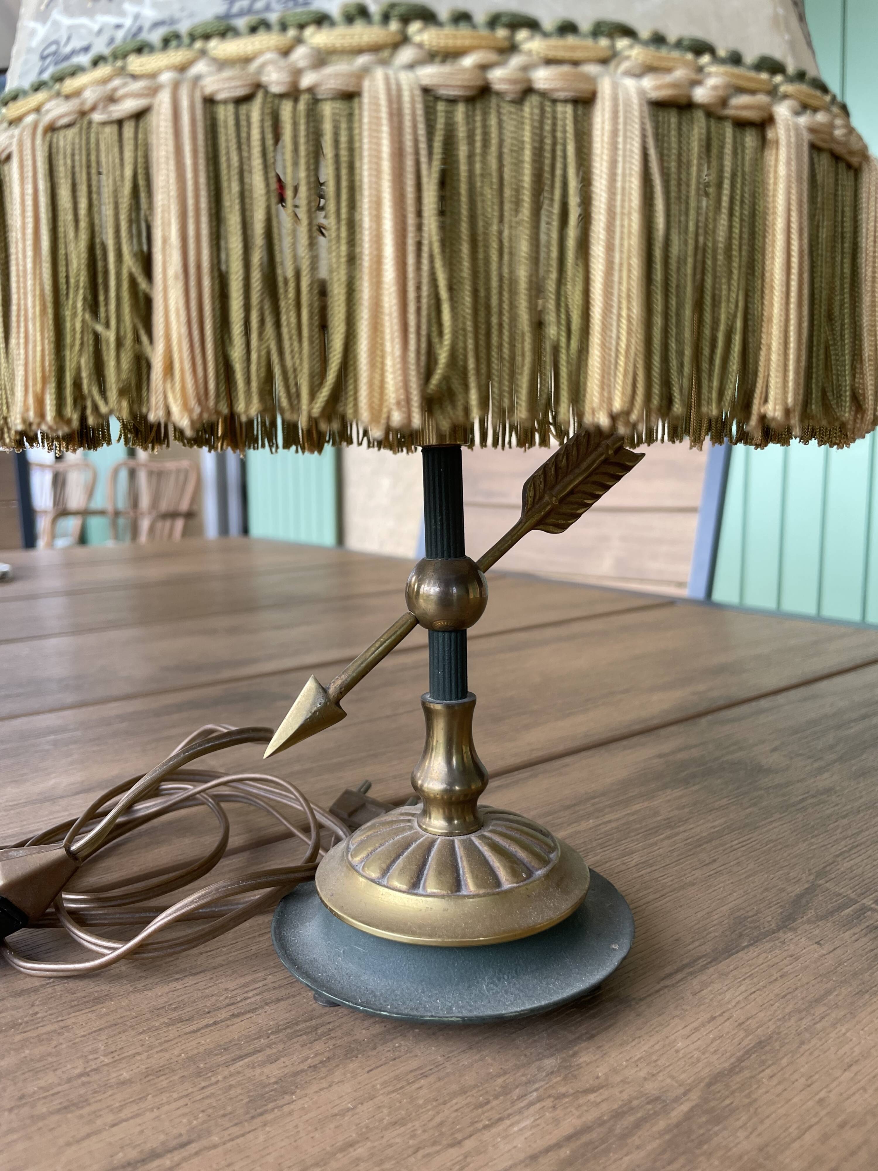 Fringed stretched skin lamp