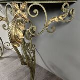 Wall console in wrought iron, 20th century