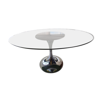 Smoked glass top Roche Bobois dining table