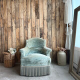 Green velvet tub chair