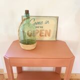 Bonbonne vintage en verre et raphia