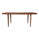 1970s coffee table with a tapered teak base and ceramic mosaic.