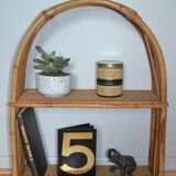 Round rattan shelf