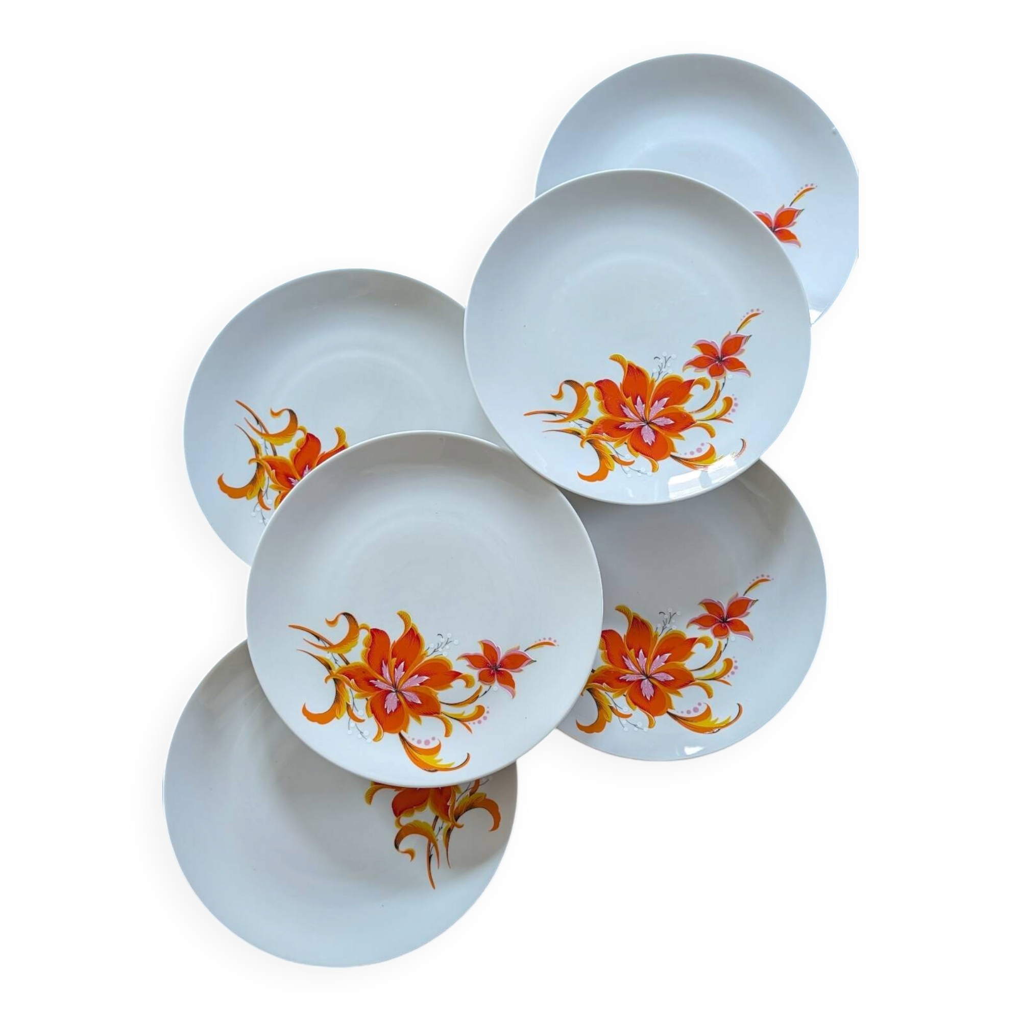 Assiettes Winterling décor floral seventies