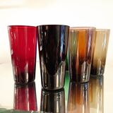 Service complet verres colorés années 60