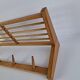 Mid-century Czechoslovak wooden wall coat rack with shelf, Uluv, 1970s