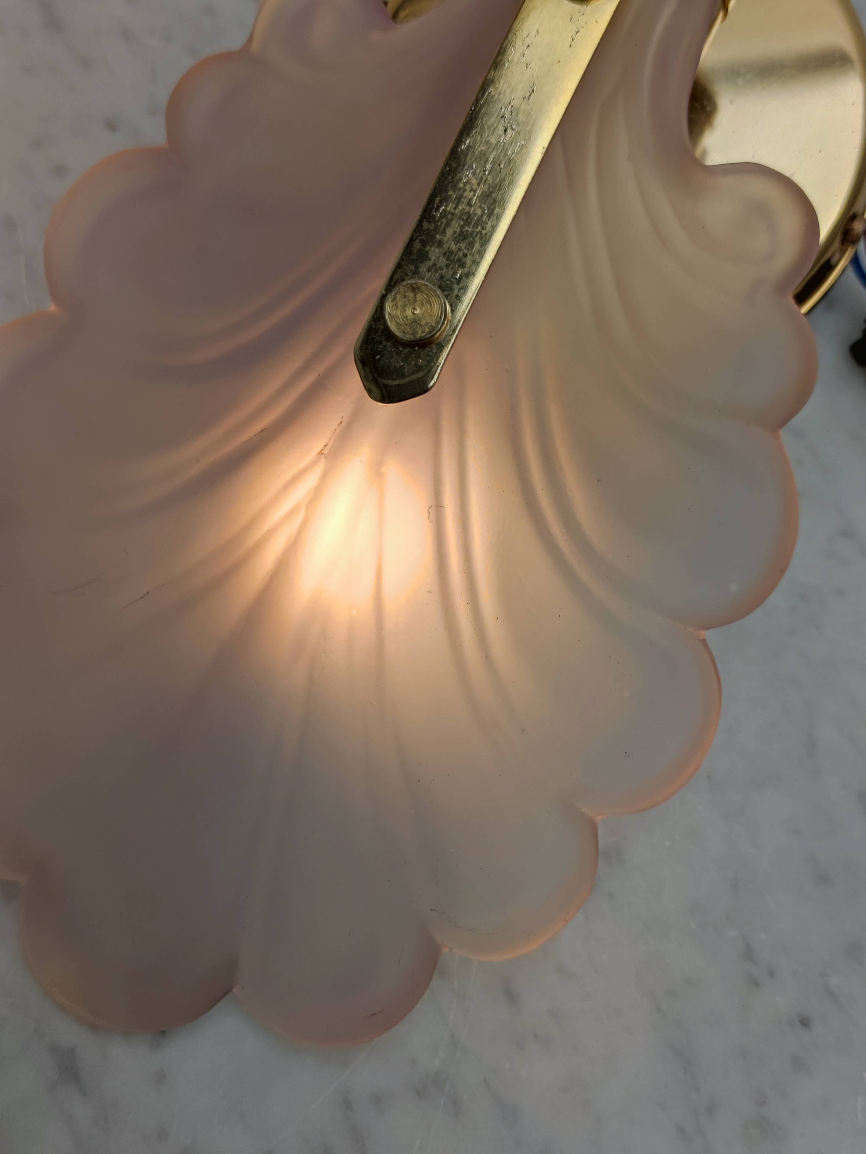 Pair of pink petal sconces