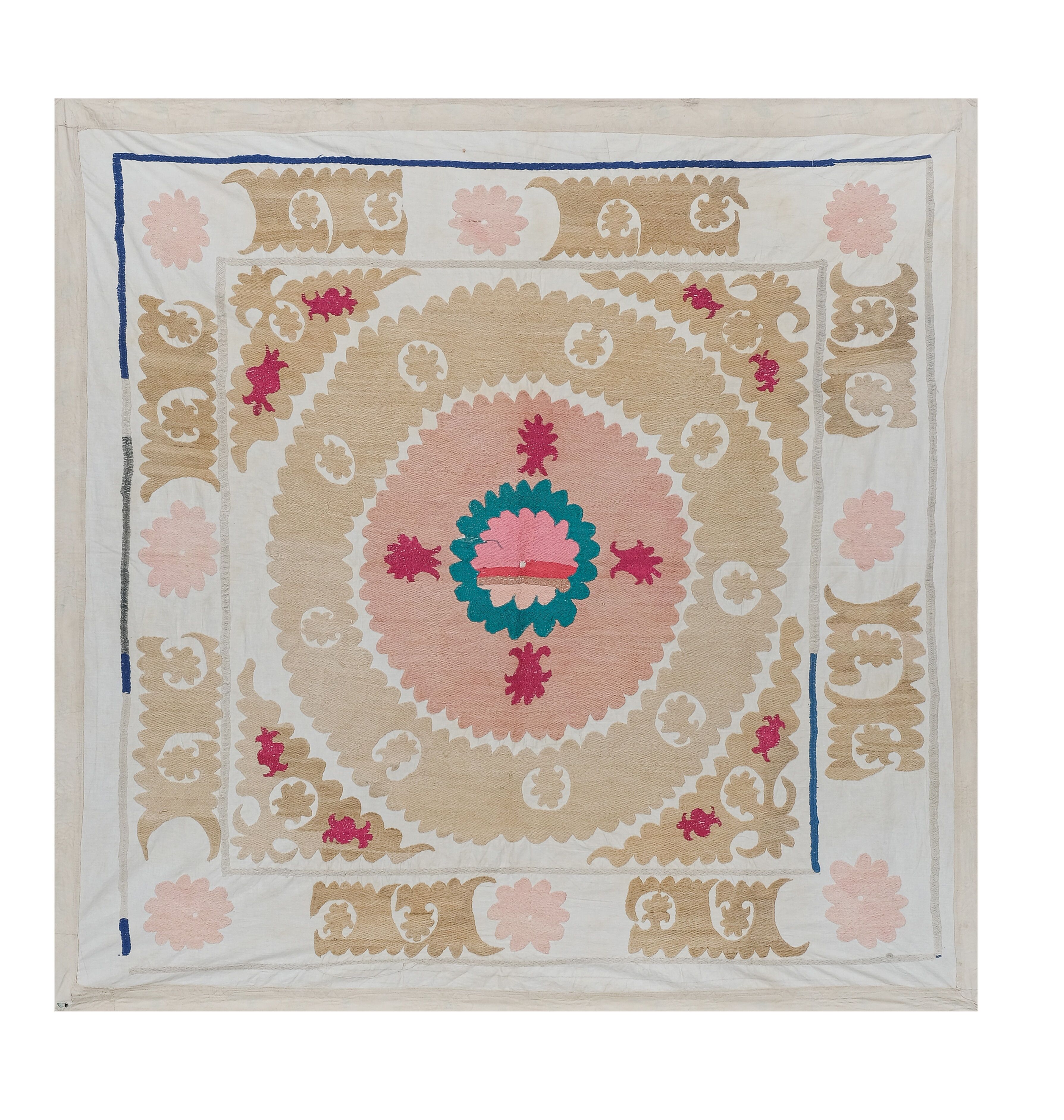 Hand-knotted rug Turkish vintage 137x140 cm