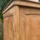 Vintage wardrobe with compass legs in raw wood, sliding doors, 1960s