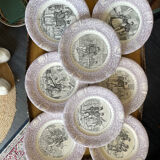 Set 8 Dessert plates Les Volontaires Faïence de Luneville