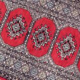 Mid-century vintage Uzbek Bukhara style wool runner 85cm x 241cm (1C1198)