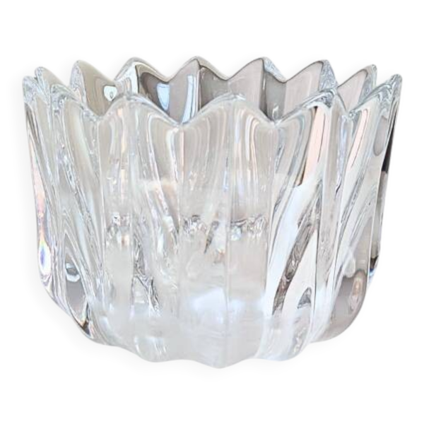 Bol, vase en cristal Orrefors par Jan Johansson, années 70