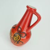 bay keramik 1960's 70's vintage VASE red yellow black lava pattern model 67