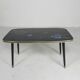 Vintage coffee table with glass top and angled legs