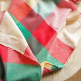 Vintage cotton checkered tablecloth