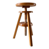 Vintage Solid Beech Screw Stool