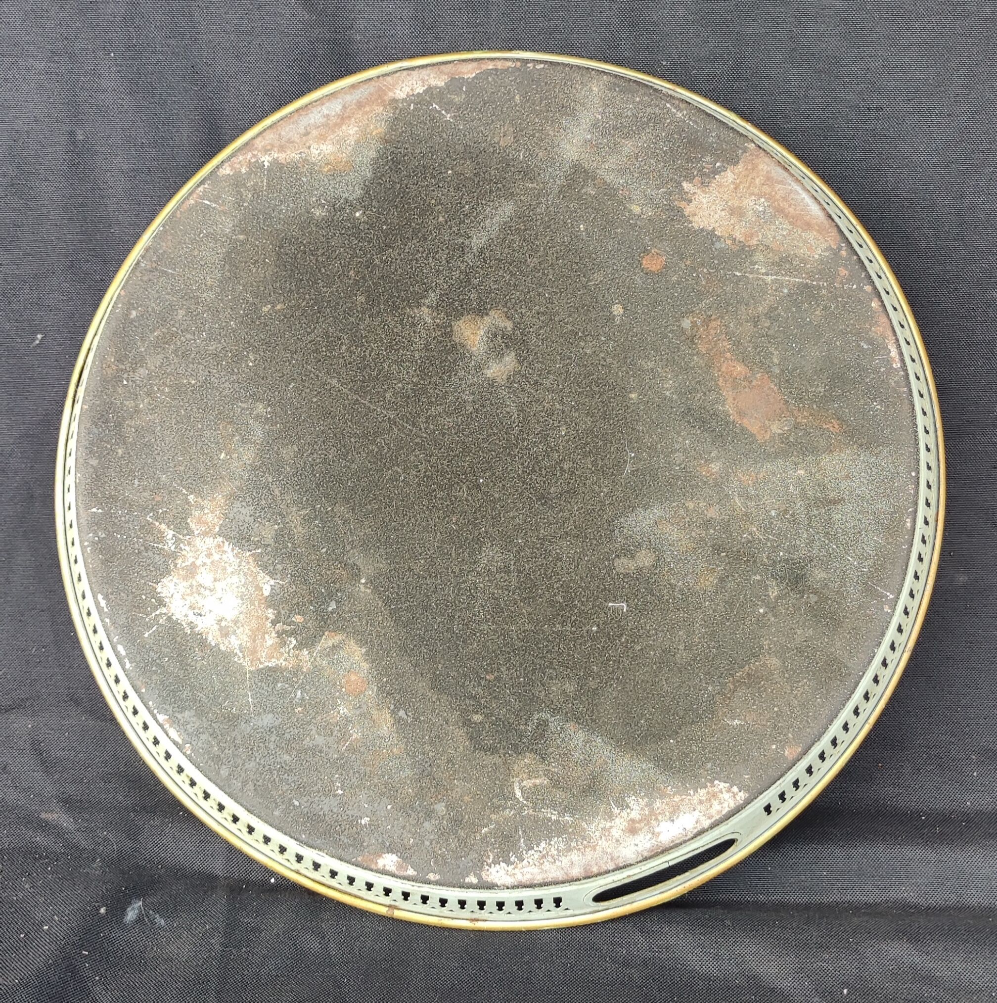 Old hand-painted metal top