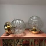 Pair of vintage globe wall lights