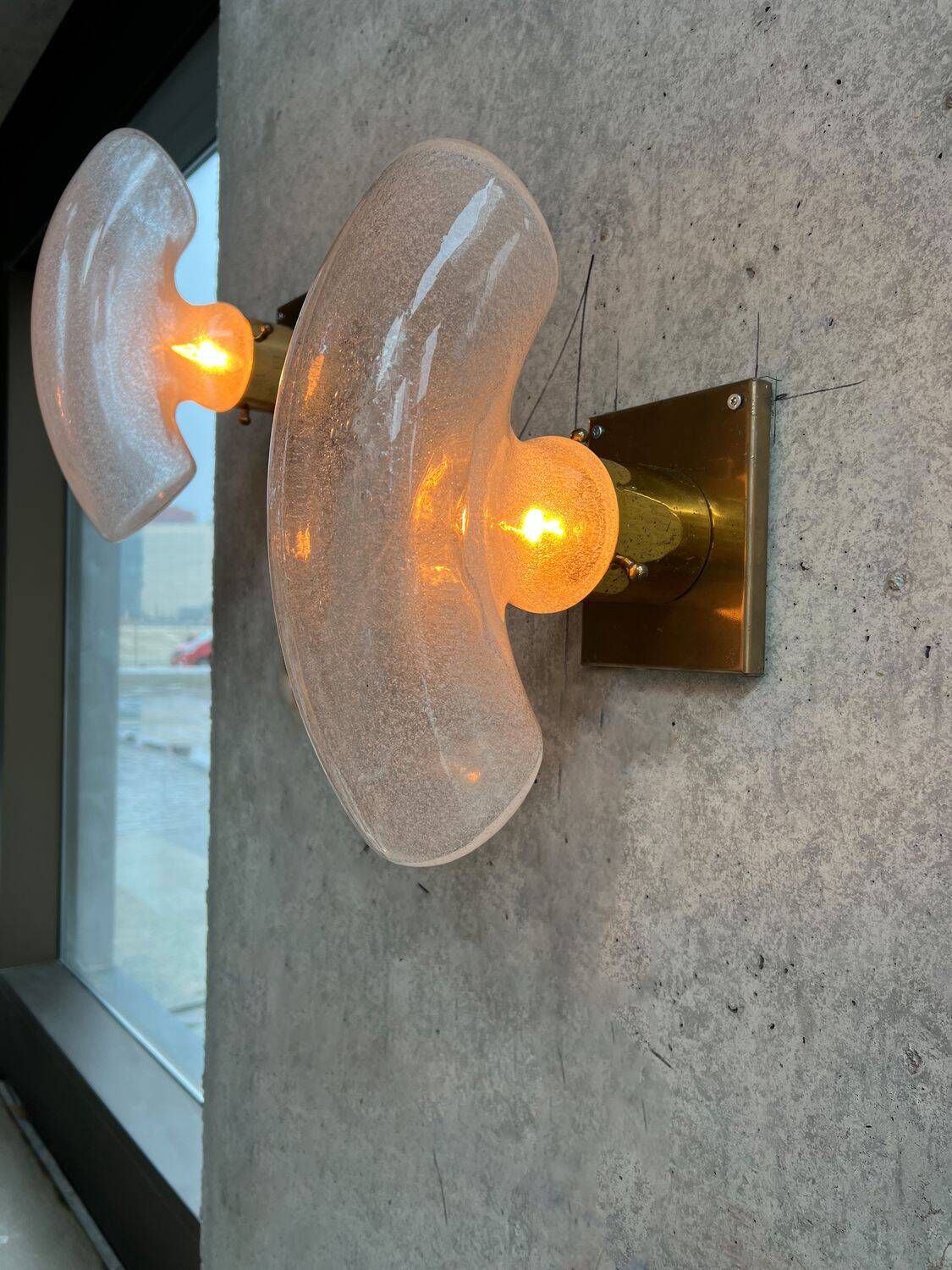Rare Carlo Nason Murano glass wall sconces