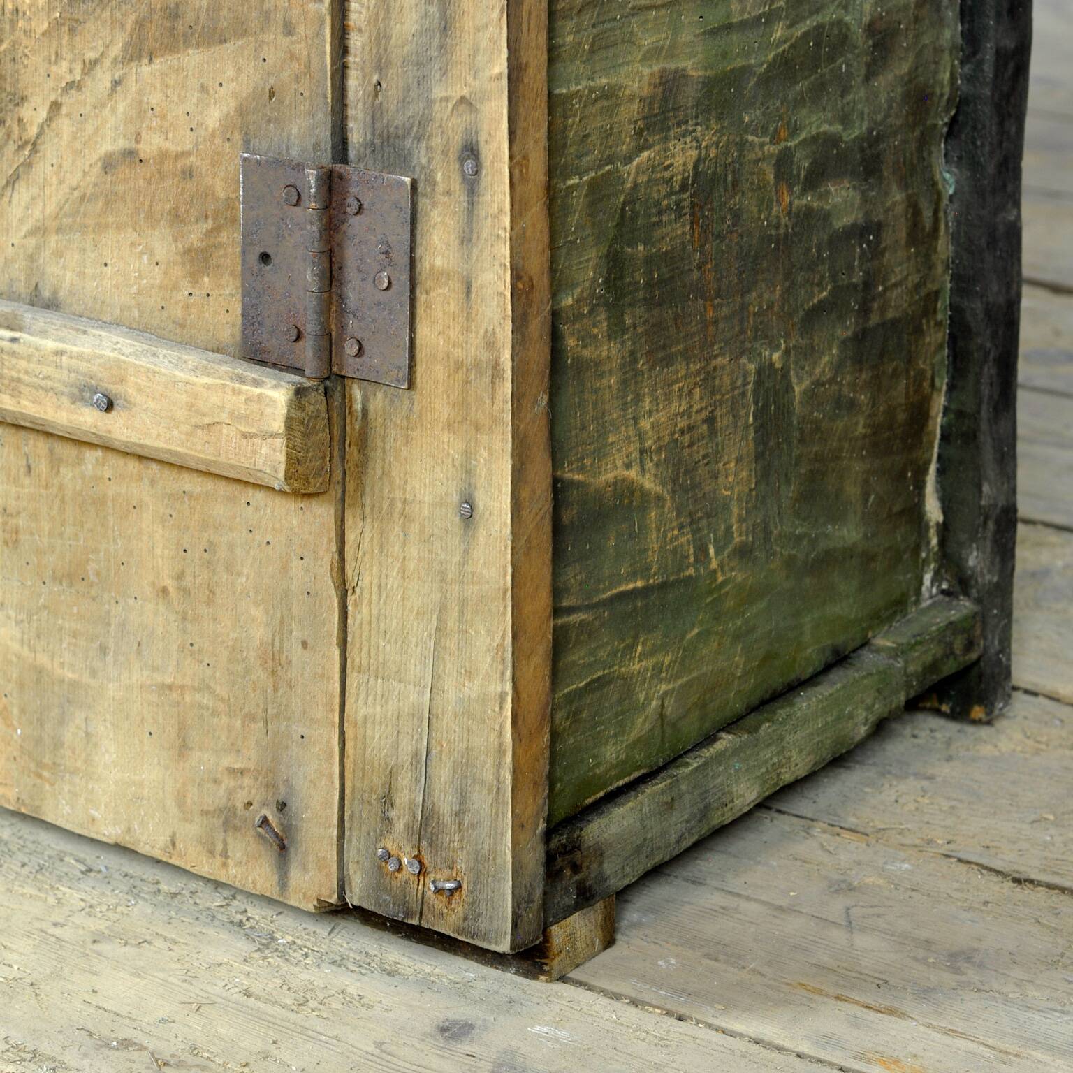 Wabi-sabi wardrobe in beech wood, 1850s