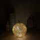 Lampe pomme en verre doré pailleté – vintage