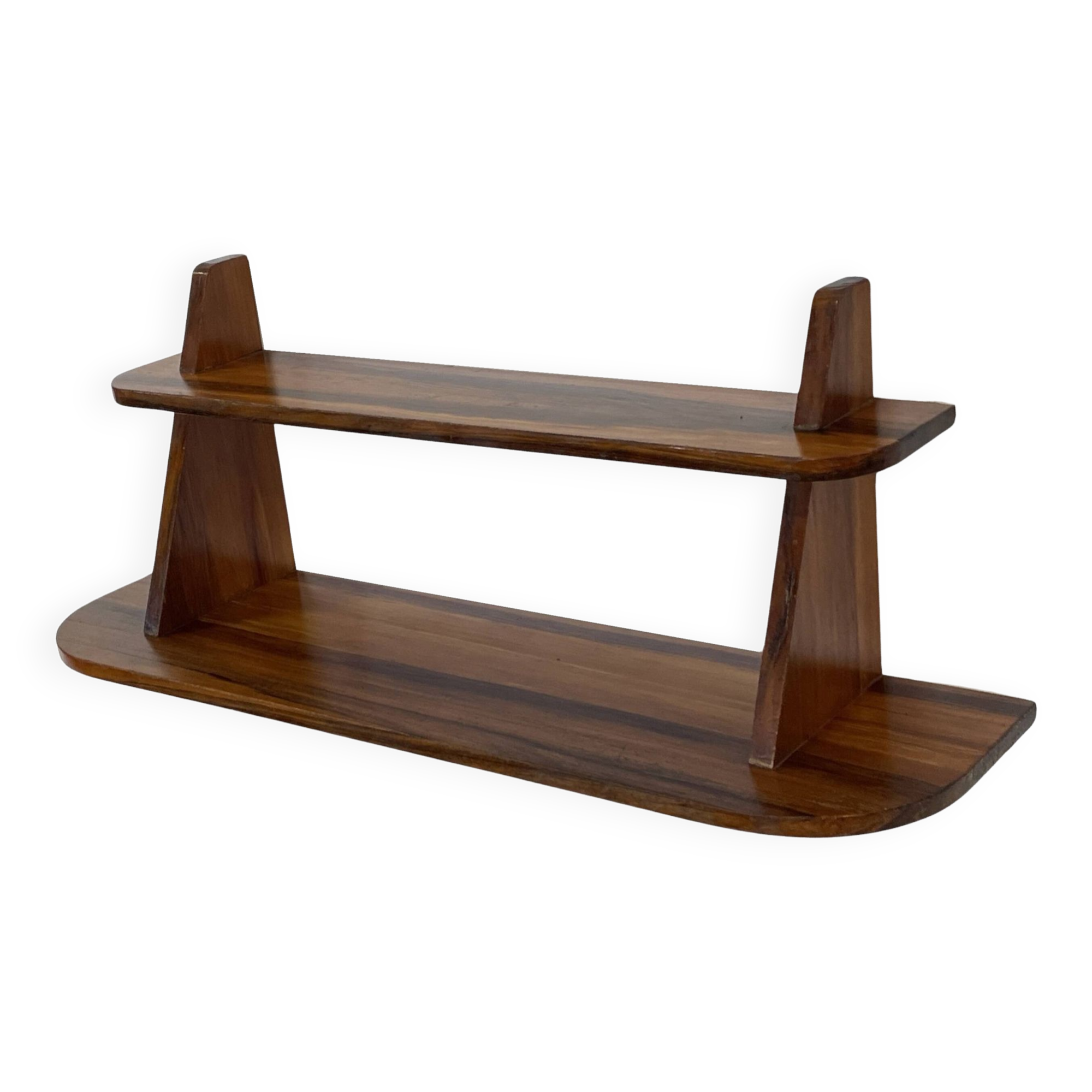 Vintage wooden wall shelve rack bookshelf in wood minimalist