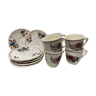 Set of 6 cups and sub-cups
