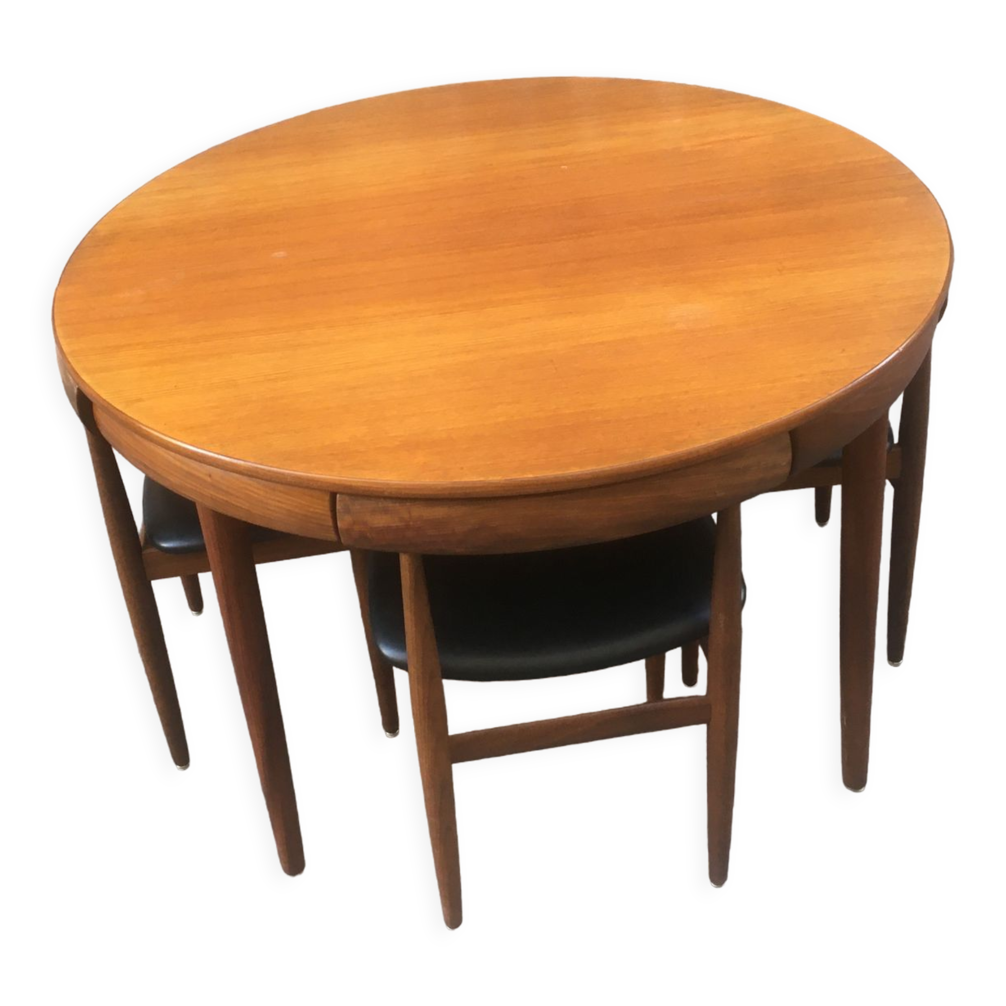 Teak table and chairs by Hans Olsen for Frem Røjle, 1960s