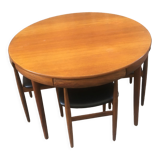 Teak table and chairs by Hans Olsen for Frem Røjle, 1960s